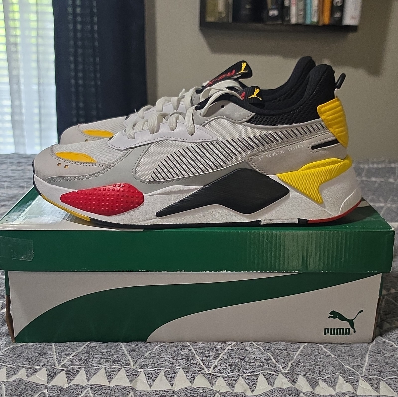 Puma RS-X Toys White Cyber Yellow colorway Men’s 12