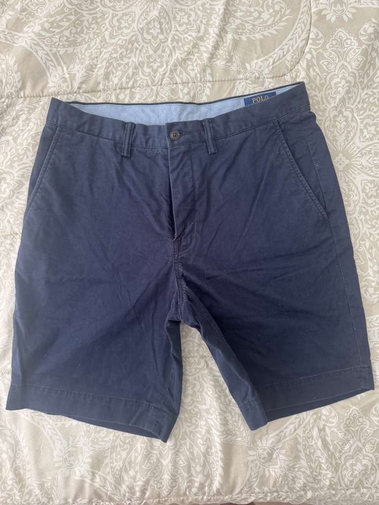 Polo Ralph Lauren Men’s Stretch Classic Fit Shorts 36 Navy Blue Twill 9″ 0120