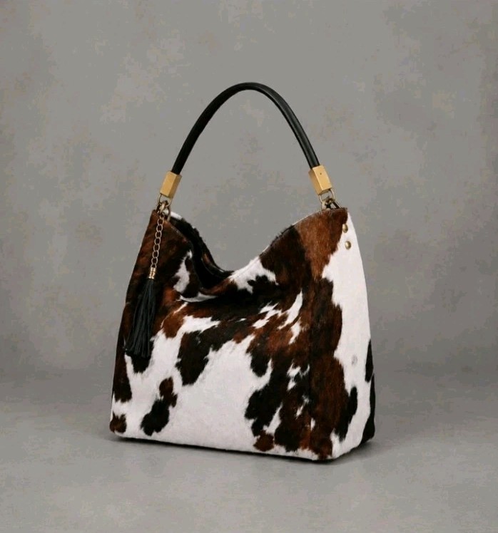 Genuine Cowhide Leather Hair-on Tote Bag | Handmade Western Shoulder Handbag