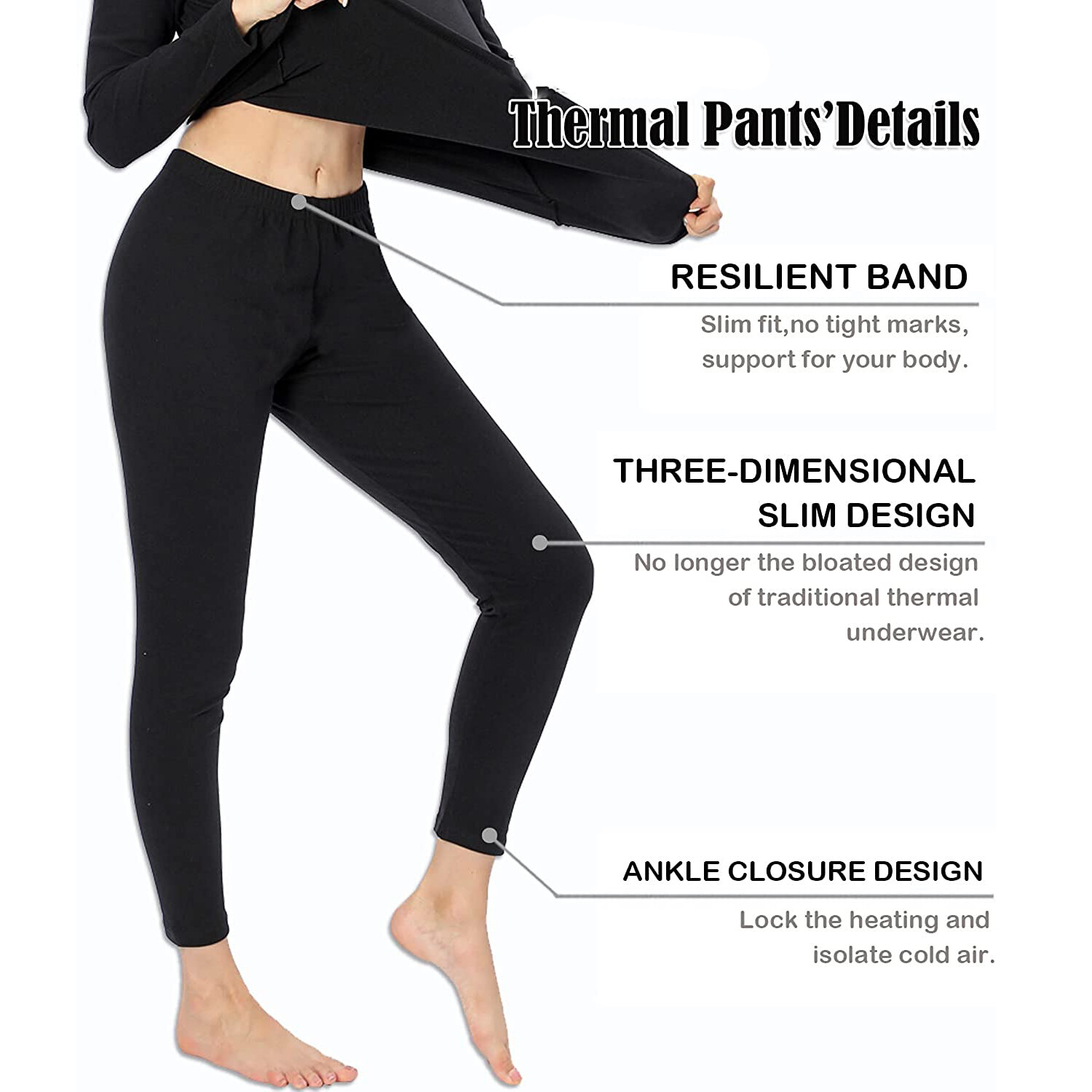 Women Ultra Soft Long Johns Set Thermal Base Layer Top + Bottom Underwear Set