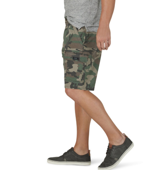 Men’s Wrangler Relaxed Fit Cargo Shorts w/ Stretch Green Brown Camo CHOOSE SIZE