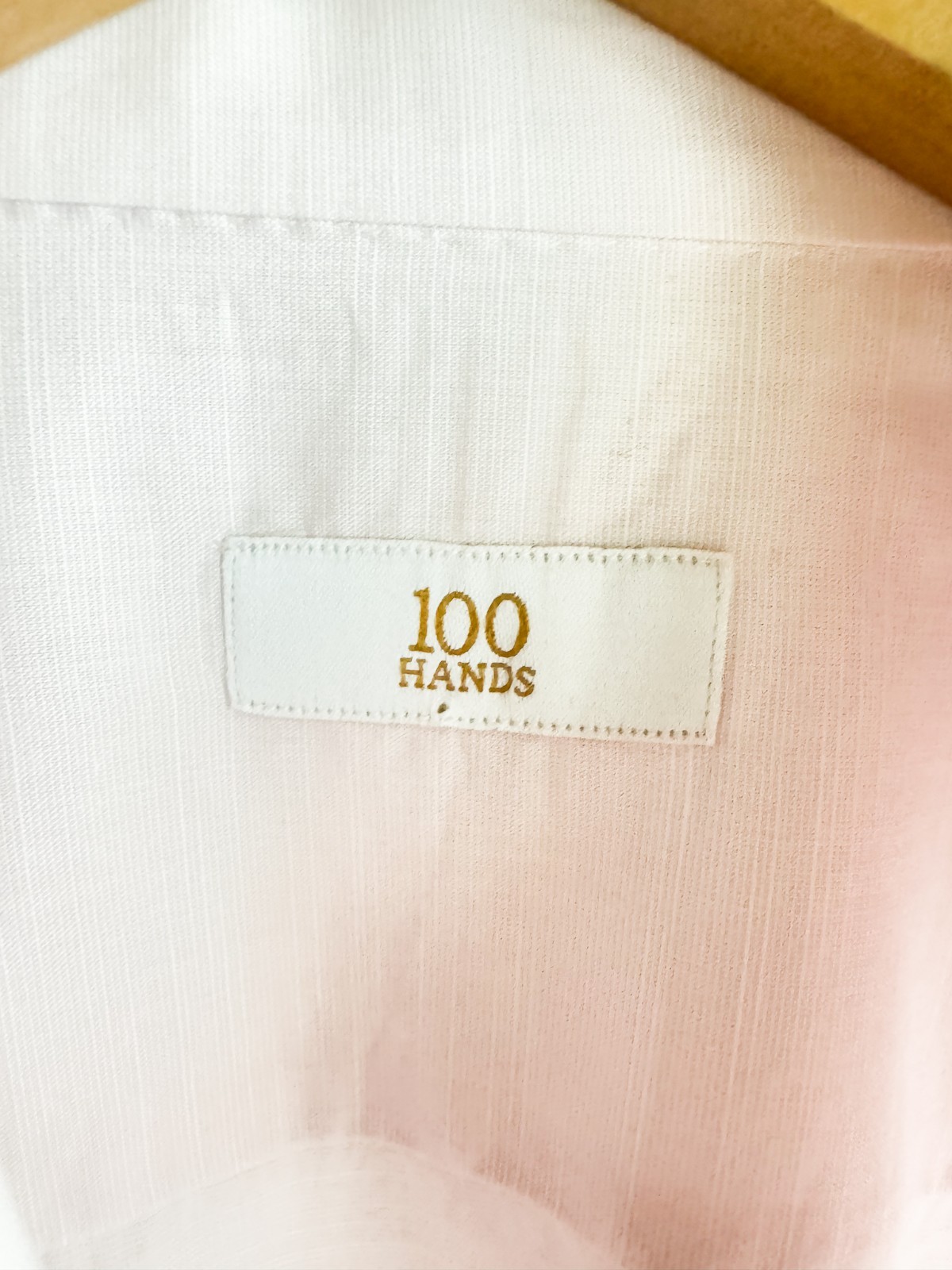 100 Hands Pale Pink Button Down Office Dress Shirt 16 1/4