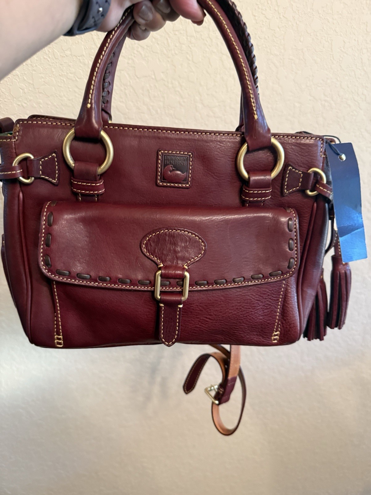 Dooney & Bourke Florentine Medium Pocket Satchel In Crimson