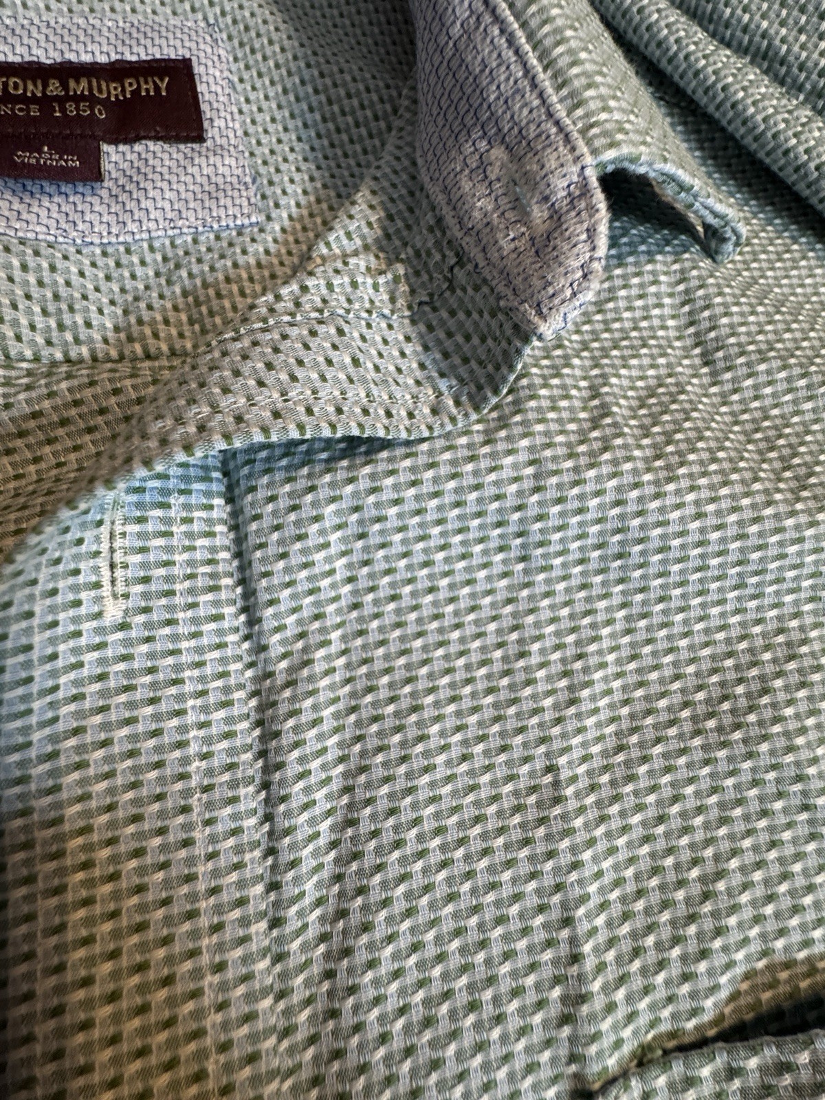 (L) JOHNSTON & MURPHY Beautifully Made Tightly Woven Long Sleeve Button Down