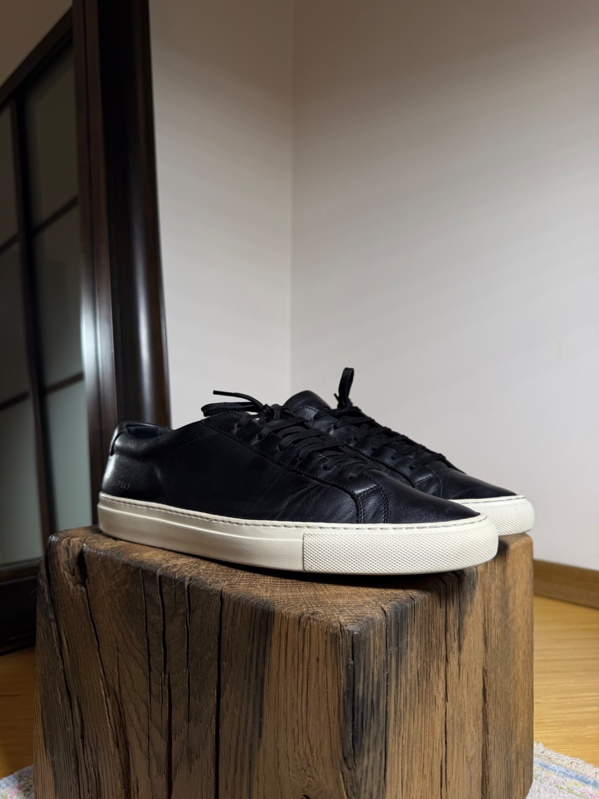 Common Projects Achilles Leather Sneakers in Black Size 43EU
