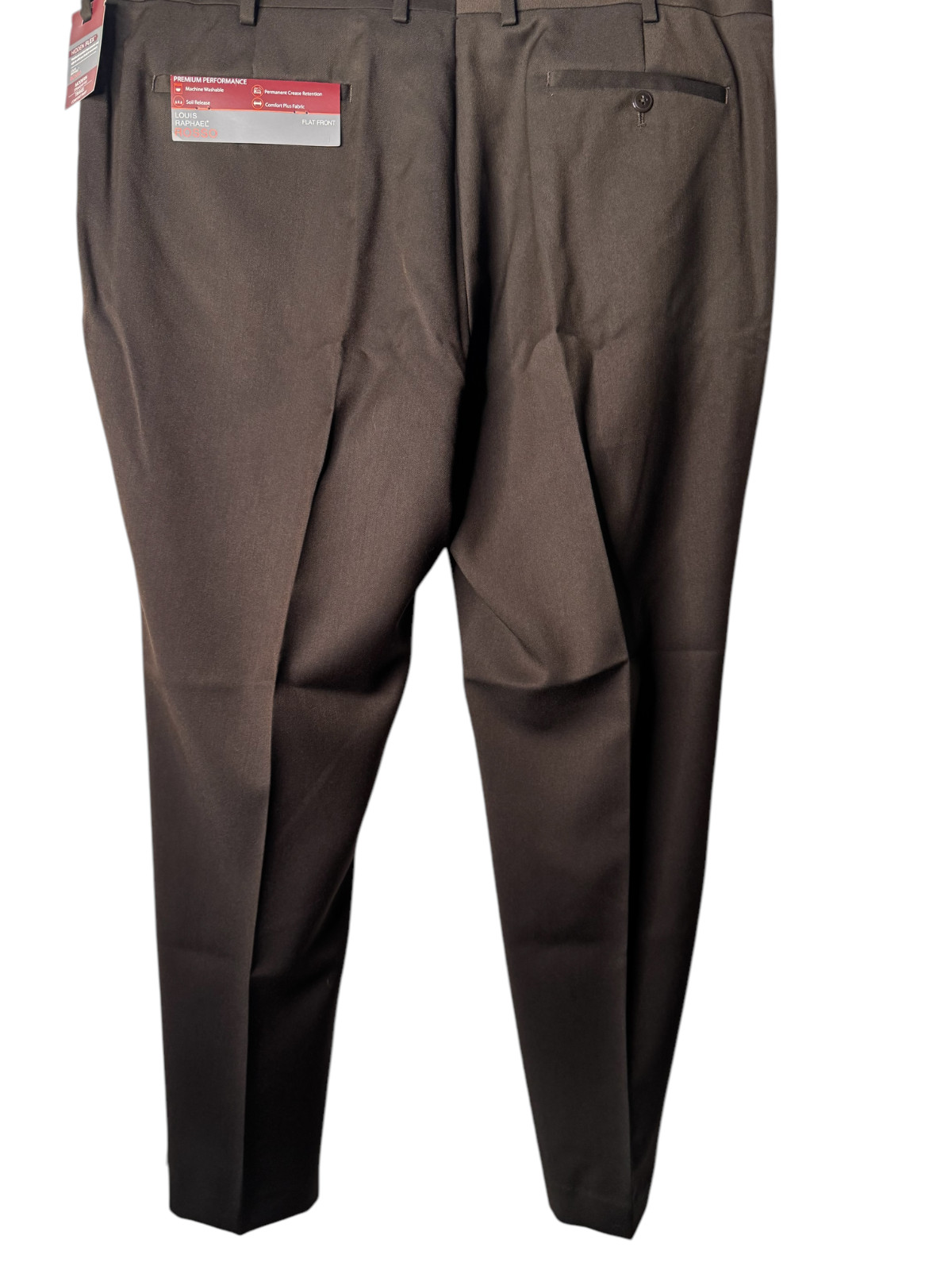 Louis Raphael Rosso Brown Dress Pant Perm Hidden Flex Waistband Size 40×29