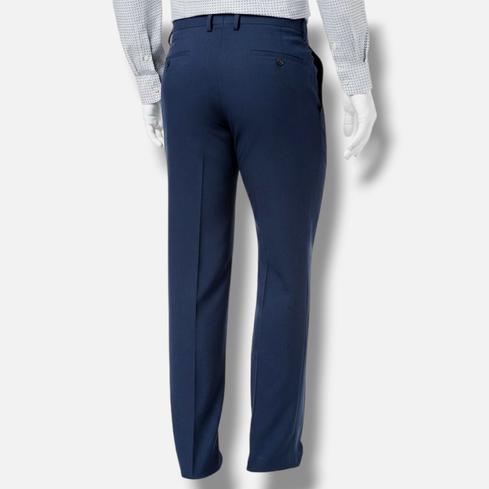 Kenneth Cole Reaction Men’s Blue Modern-Fit Micro-Check Dress-Pants Size 32W 30L