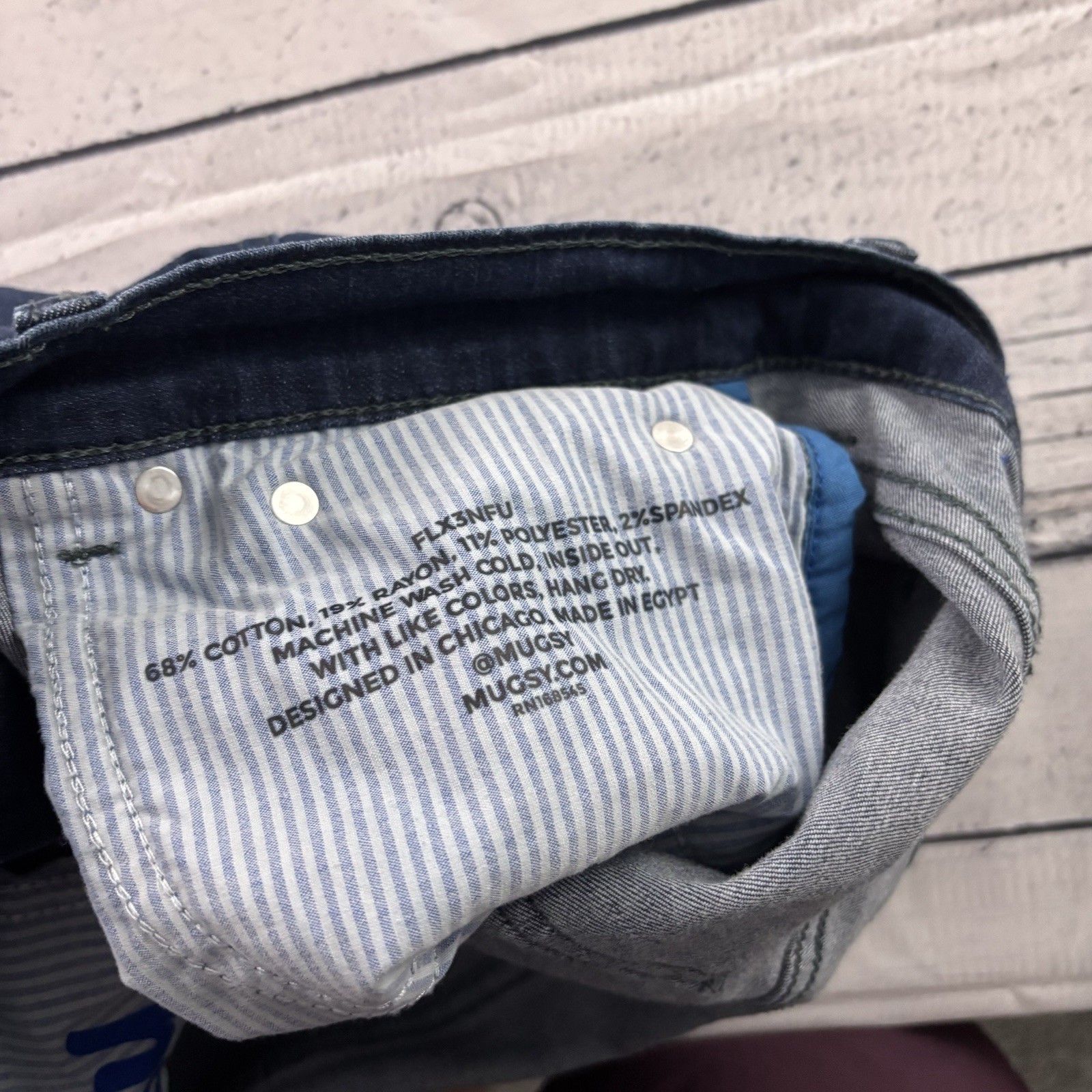 Mugsy Fultons Dark Denim Blue Jeans Men’s 34×34