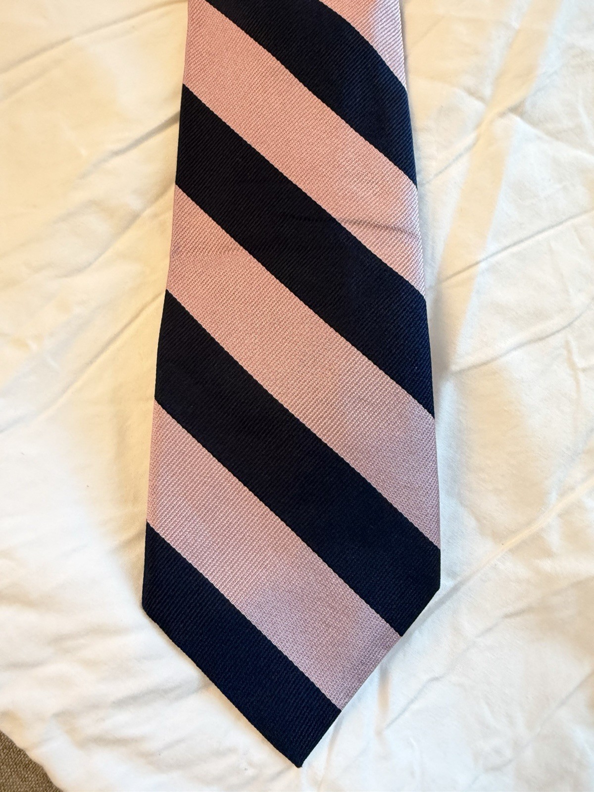 lauren ralph lauren Pink Blue Striped Necktie 3.5 In. Wide