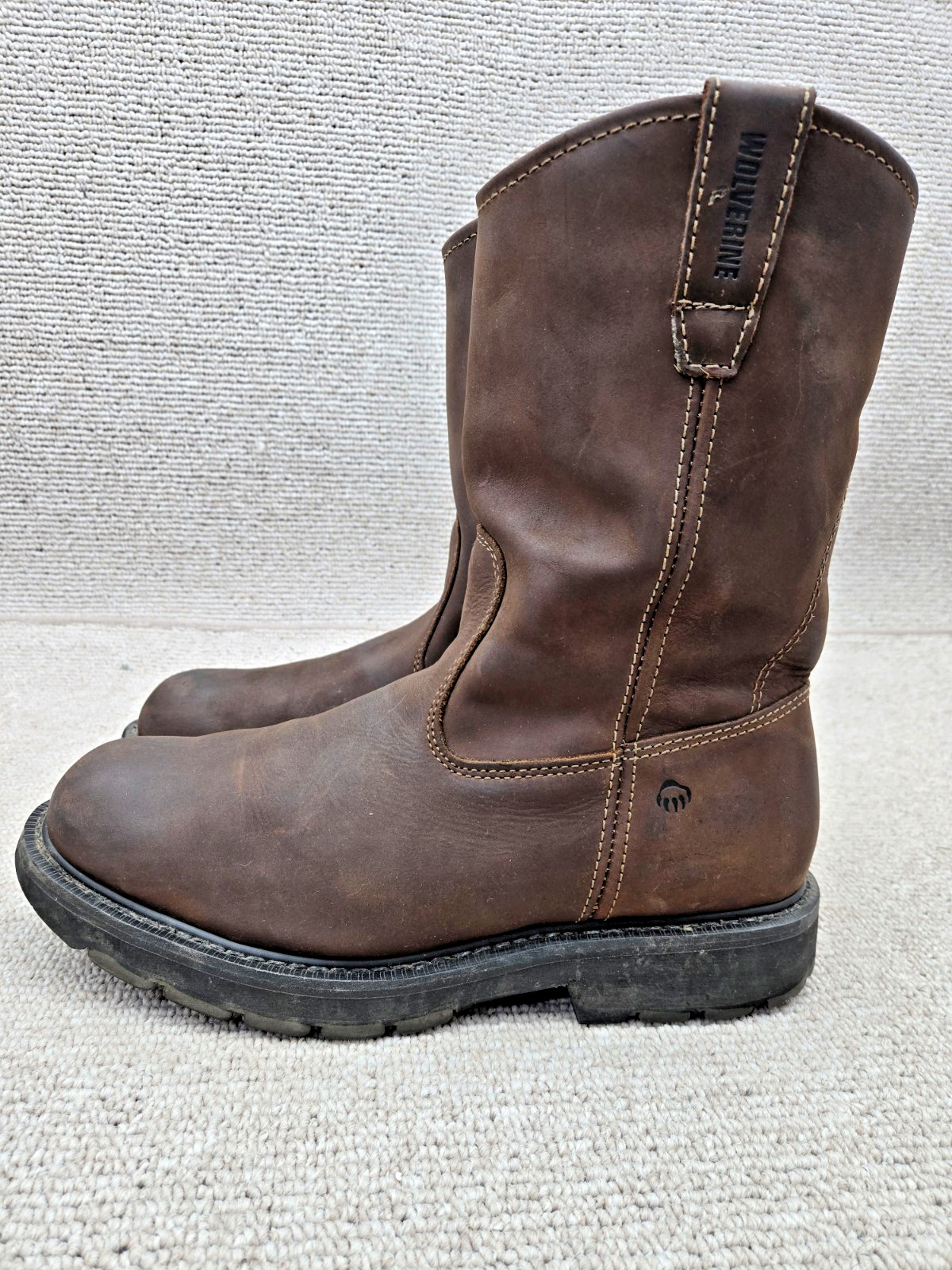 Wolverine Men’s Wellington Leather Work Boots Dark Brown W04727 Size 12M