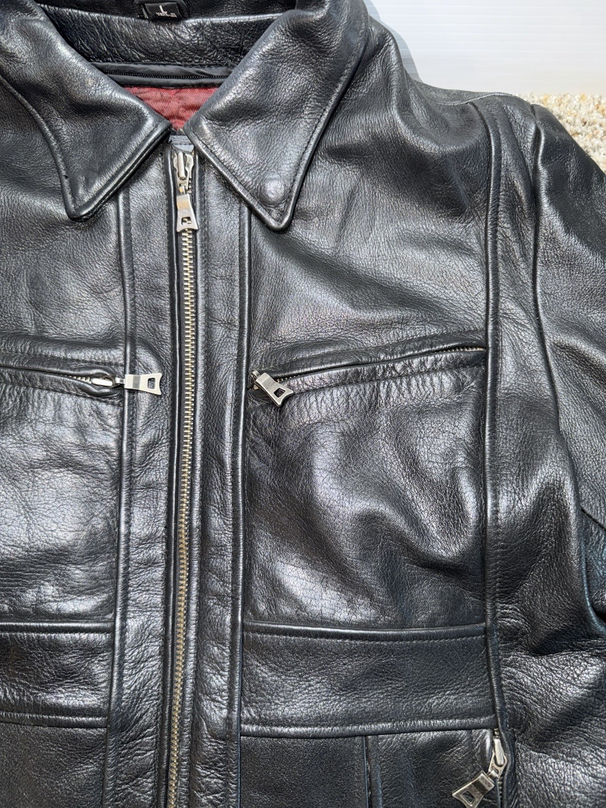 Flying Bikes Oakwood Leather Jacket Size L Black NY Chapter 3M Thinsulate