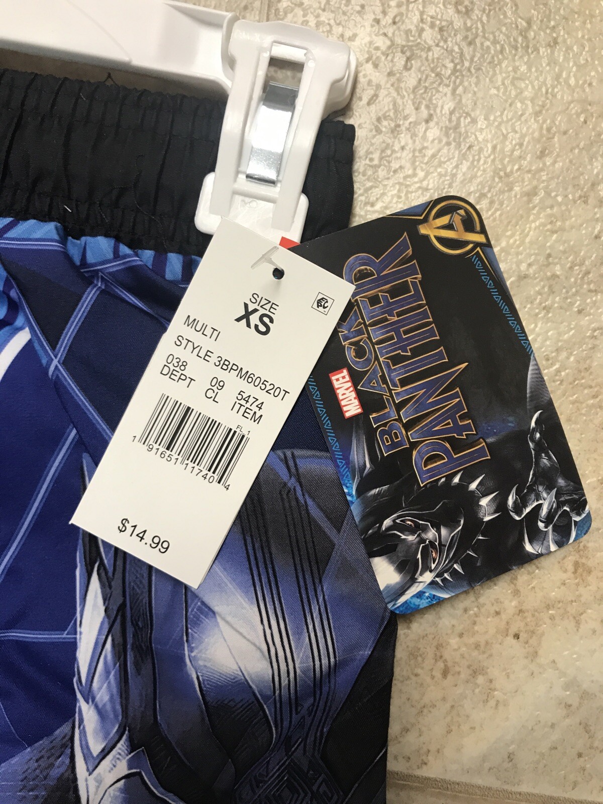Marvel – Boys Black Panther Swim Trunks Shorts – Size XS 5/6