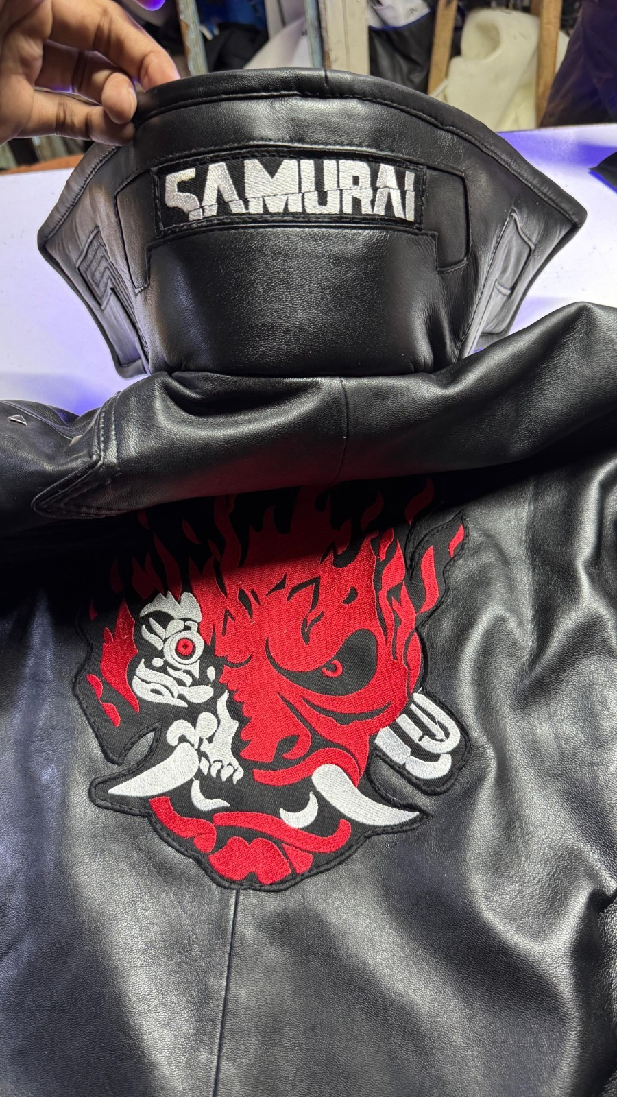 SAMURAI V’s Men’s Real Leather jacket Cyberpunk 2077 Bomber Gaming Fans Cosplay