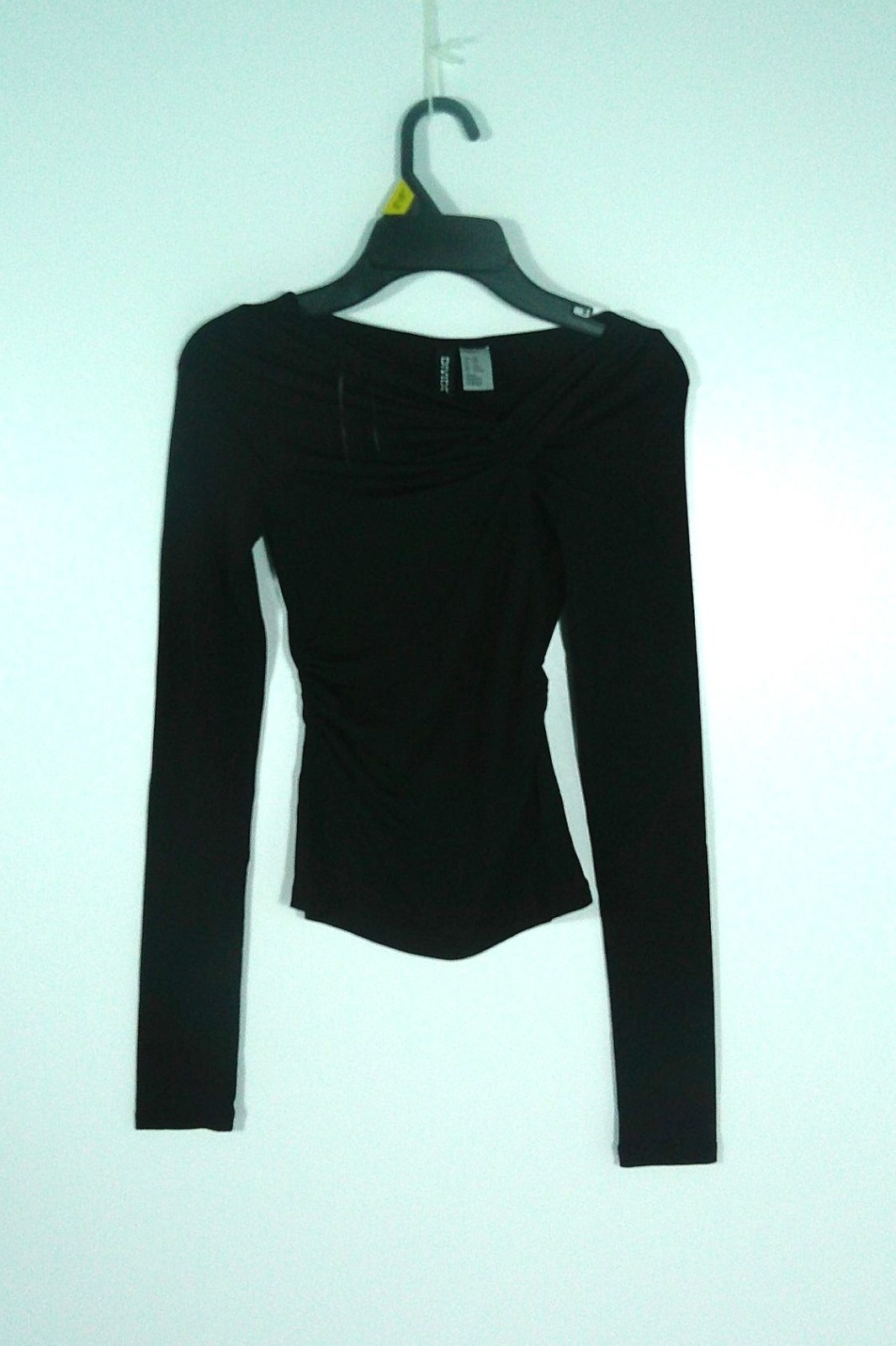 H & M Divided Black Ruched Blouse Size M