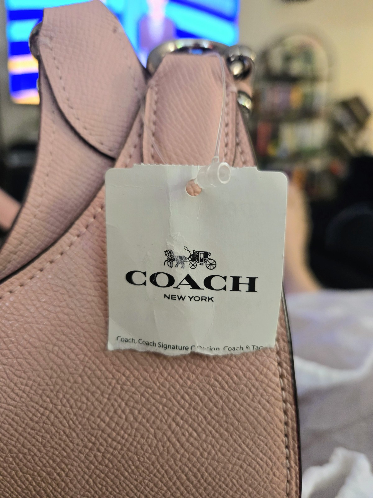 Coach Avary Crossgrain Leather Shoulder Bag In Primrose w/ Silver Hardware EUC