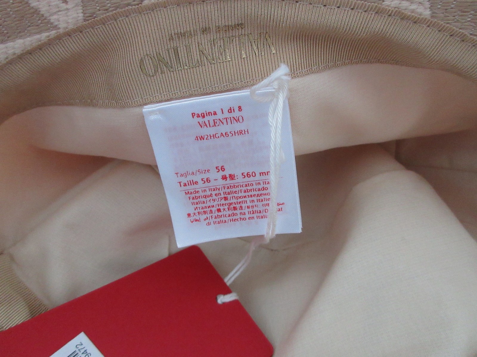 Valentino Garavani VLogo Toile Bucket Hat Color-Avorio size 56 Retail $790