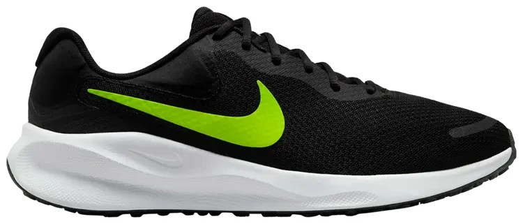 Nike Revolution 7 Road Running Shoes Black White Volt FB2207-010 Men’s Size 12.5
