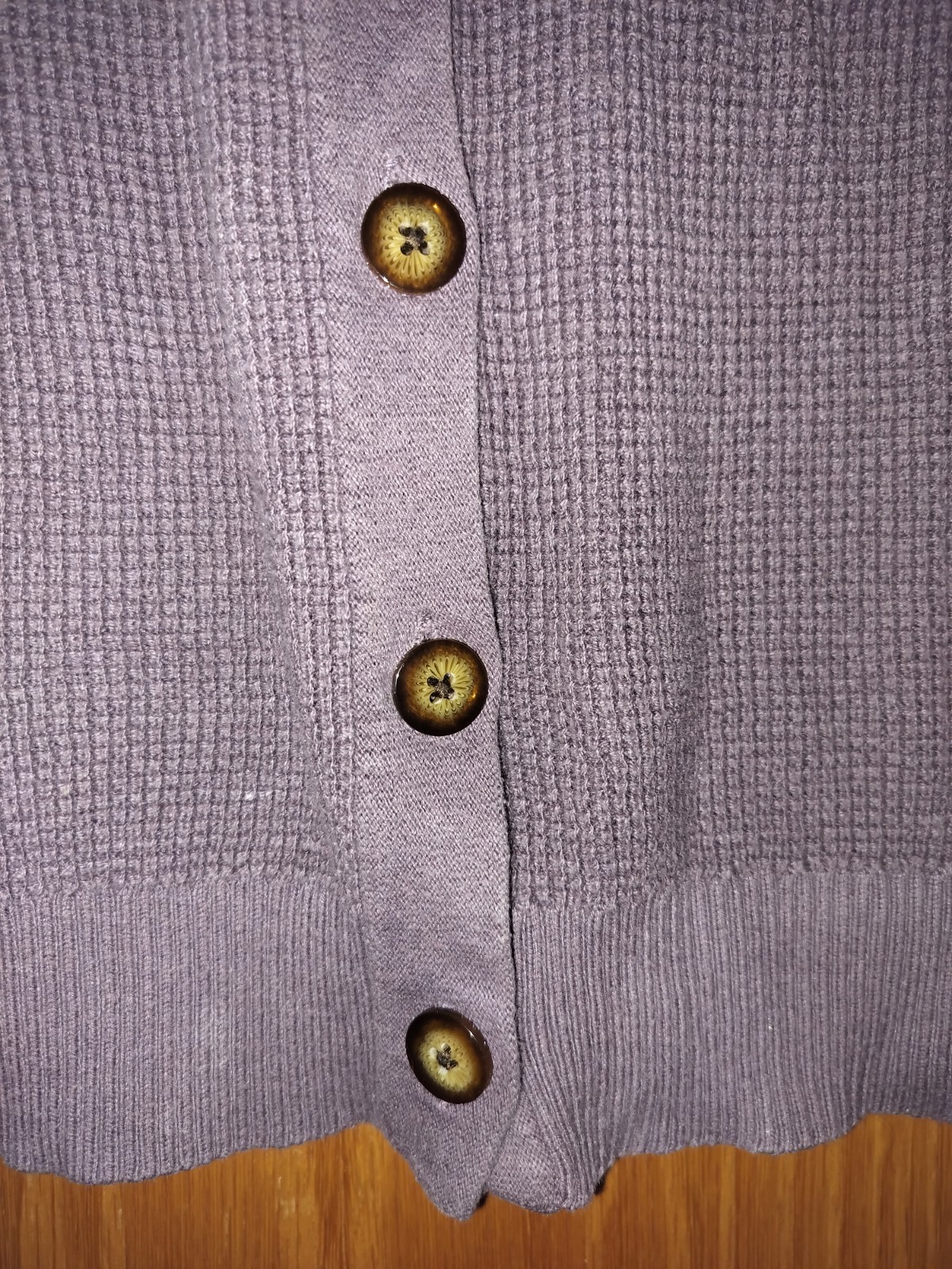 Eddie Bauer Cardigan Thermal Purple Size Large Long Sleeve Elbow Pads