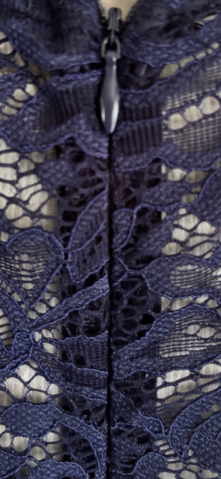 Romantic Navy Blue Crochet Lace Dress