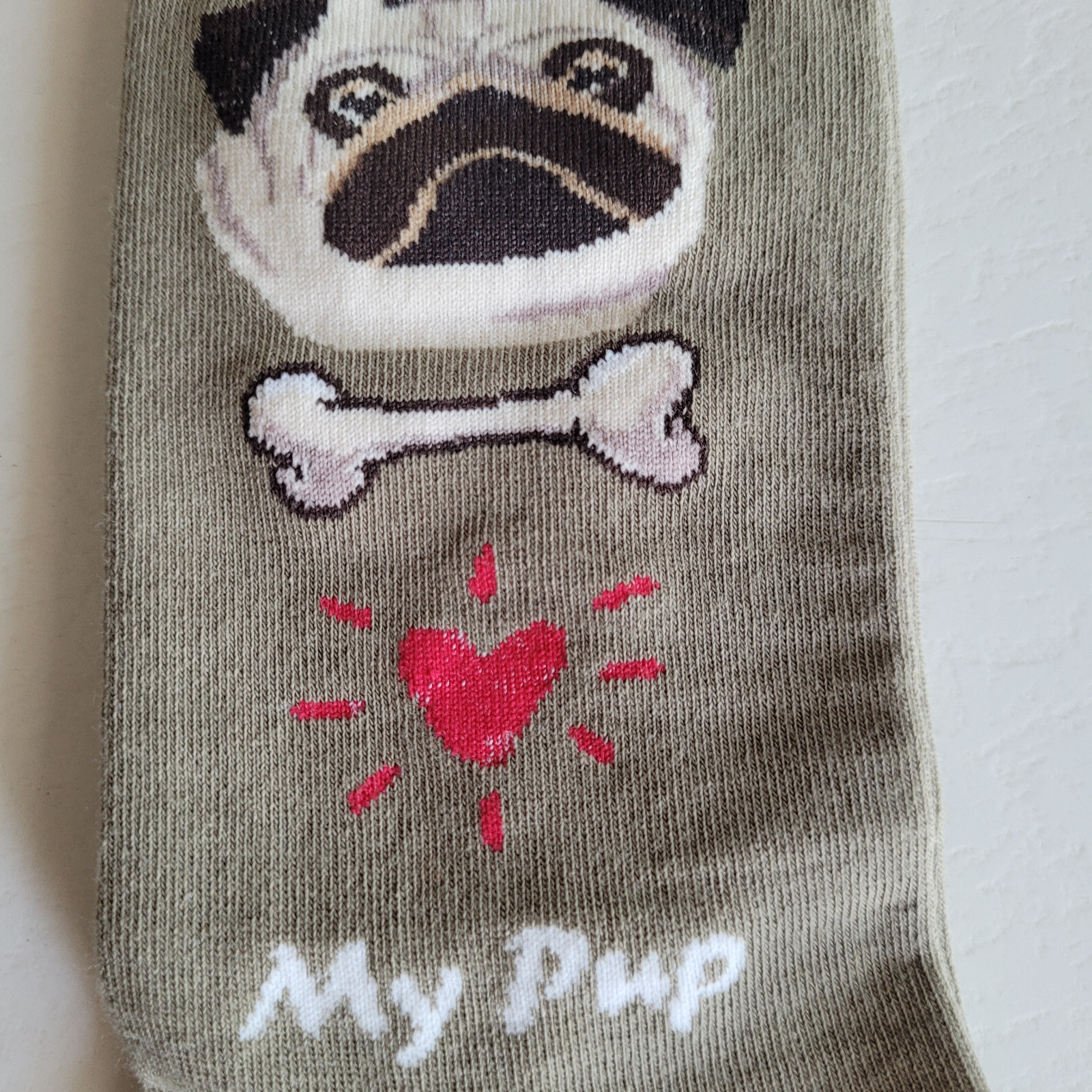 PUG Dog Socks Fun Novelty Dress Casual Unisex SOX FineFit One Size