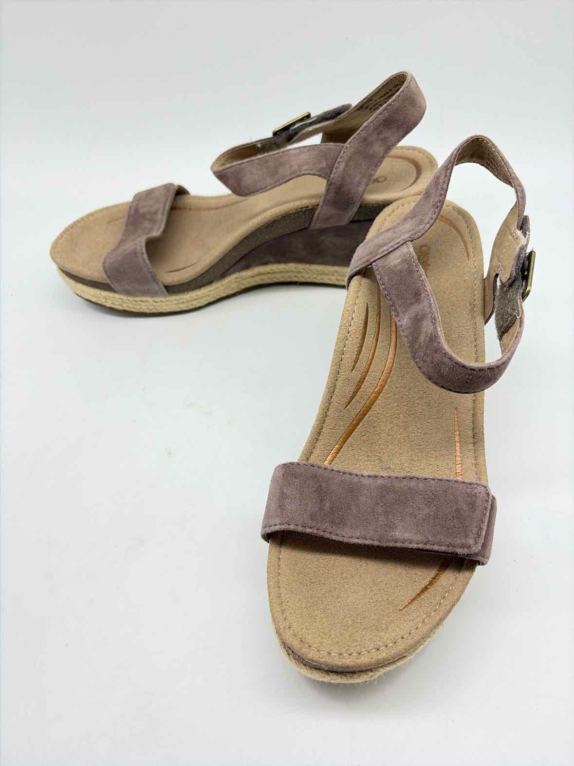 Pre-Owned Aetrex Grey Size 8.5 Wedge Sandals