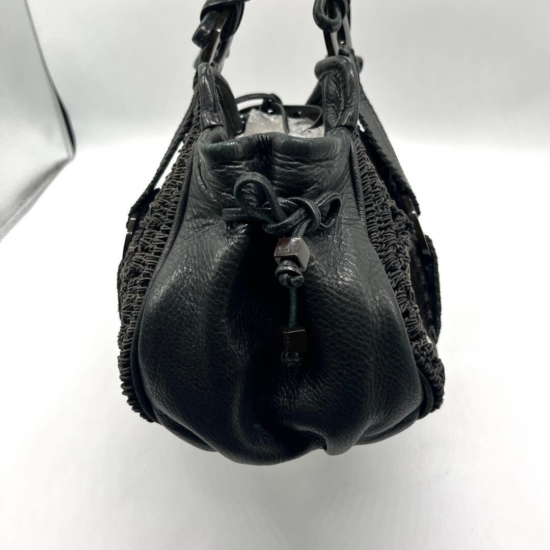 JAMIN PUECH Handbag Art Bag Leather Black Authentic From Japan