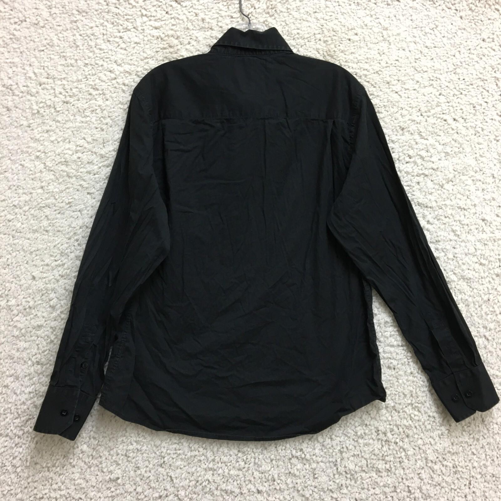 Buckle BKE Button Up Shirt Medium Adult Black Contour Fit Long Sleeve Mens M