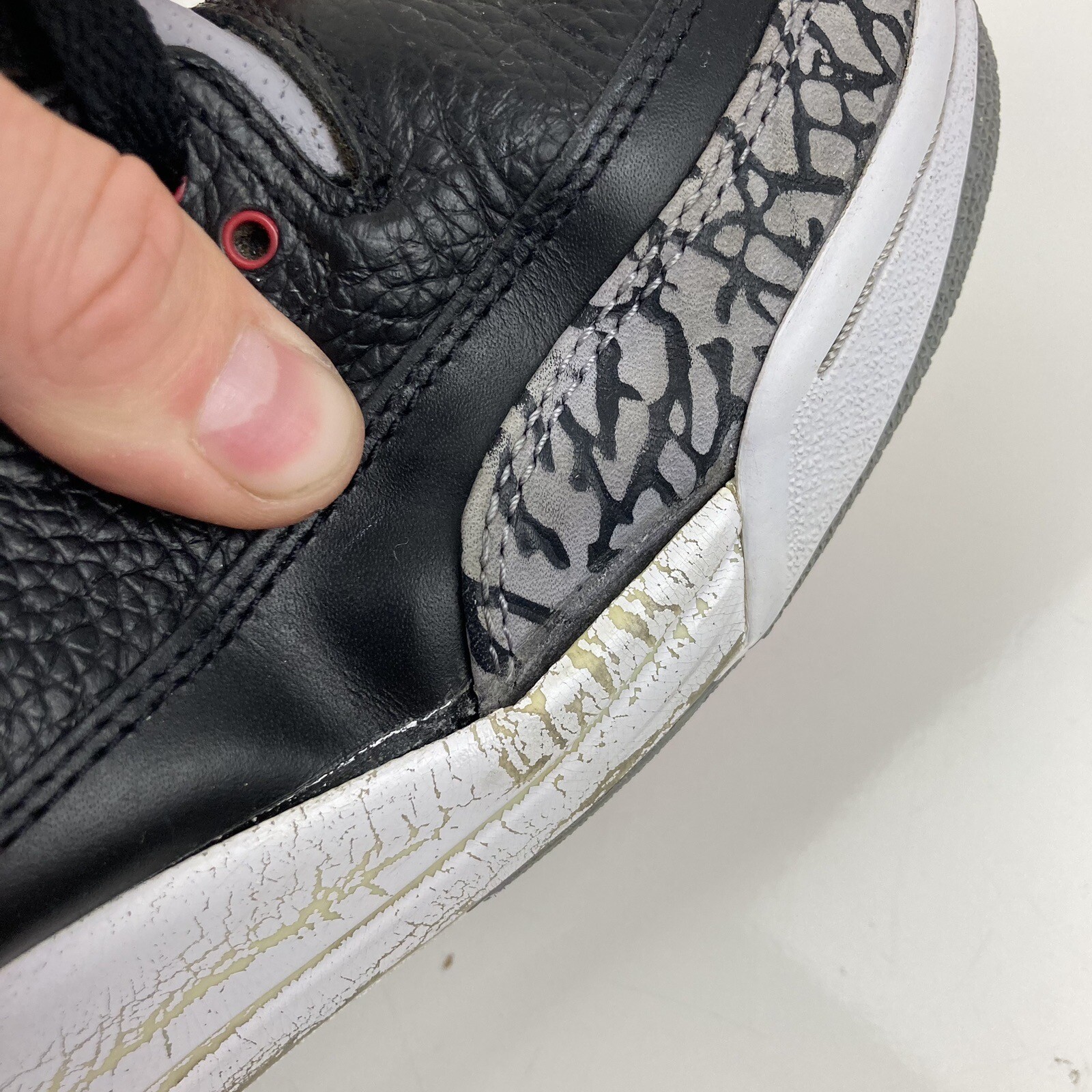 Nike Air Jordan Retro 3 Black Cement CDP 2008 Basketball Shoes Size 10.0 (Read)