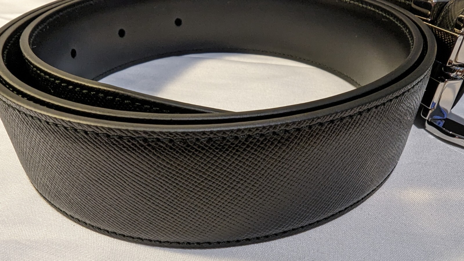 DUNHILL CADOGAN & SMOOTH LEATHER BELT WITH LEATHER KEEPER 35MM-SIZE UP TO 42