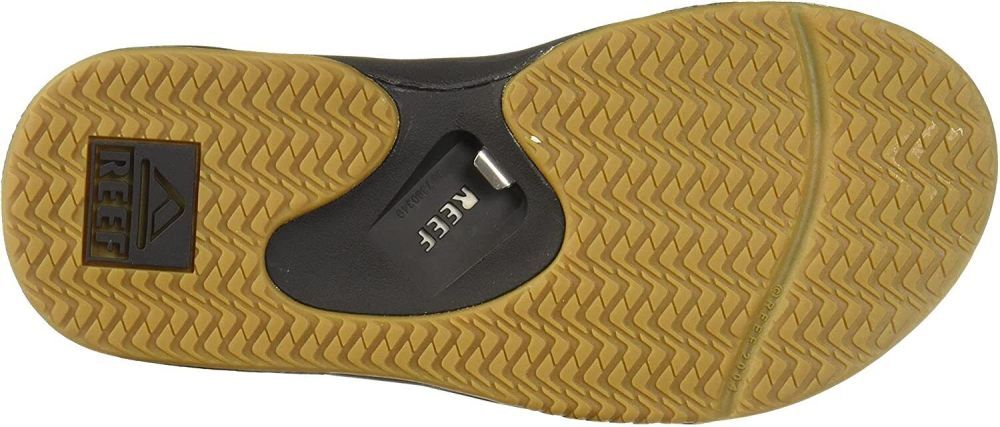 Man Reef Fanning Arch Support Flip Flop Sandal RF2026 Black Silver Brand New
