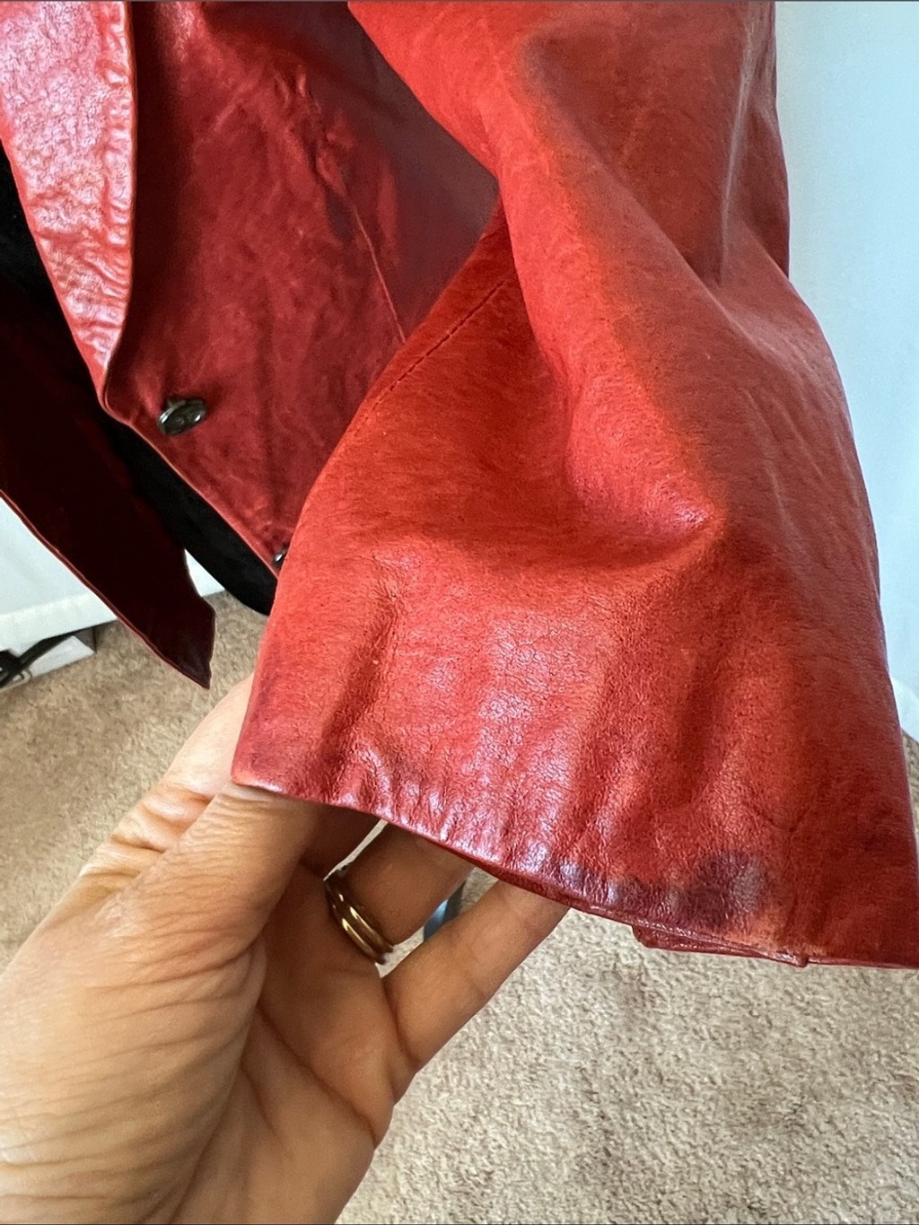 Elizabeth and James Red Leather Blazer Jacket