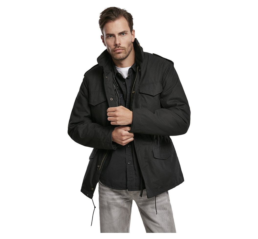 Brandit M65 Jacket – Black – Classic Military Field Jacket with Removable liner