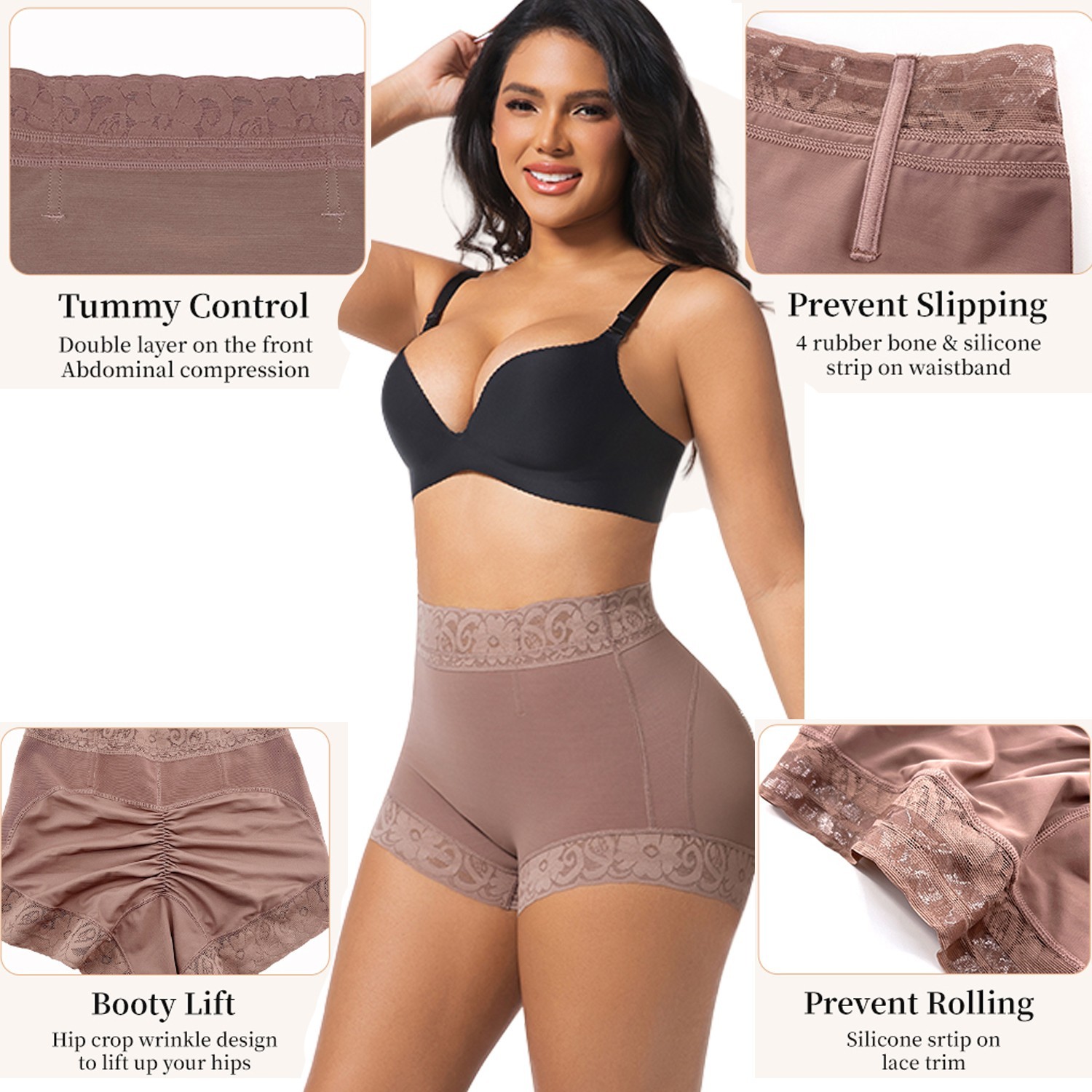 Women Butt Lifter Underwear Tummy Control High Waist Panties Seamless Shapewear