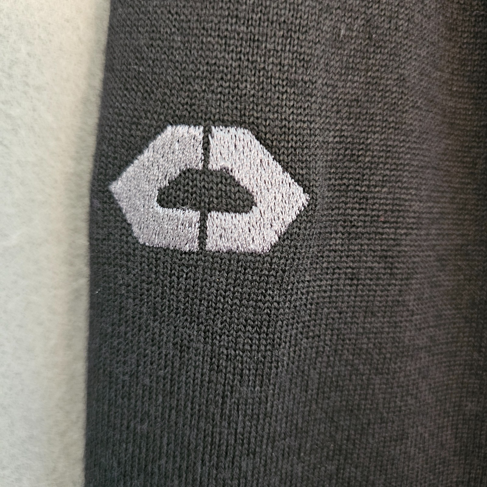 Fairway & Greene 100% Wool Quarter‑Zip Sweater Black Lined Vintage Hong Kong