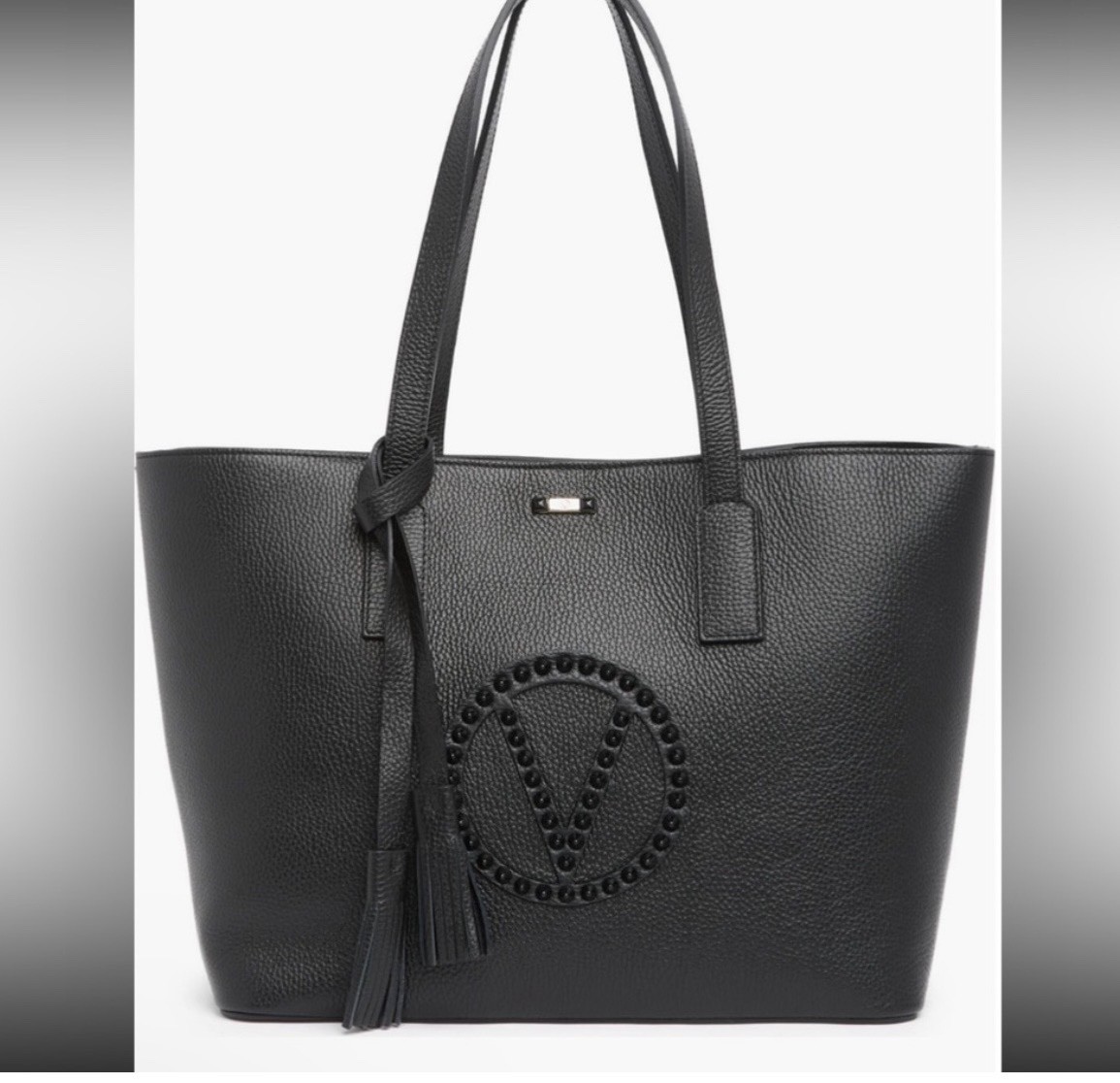 Valentino by Mario Valentino Garavani Black Leather Tote