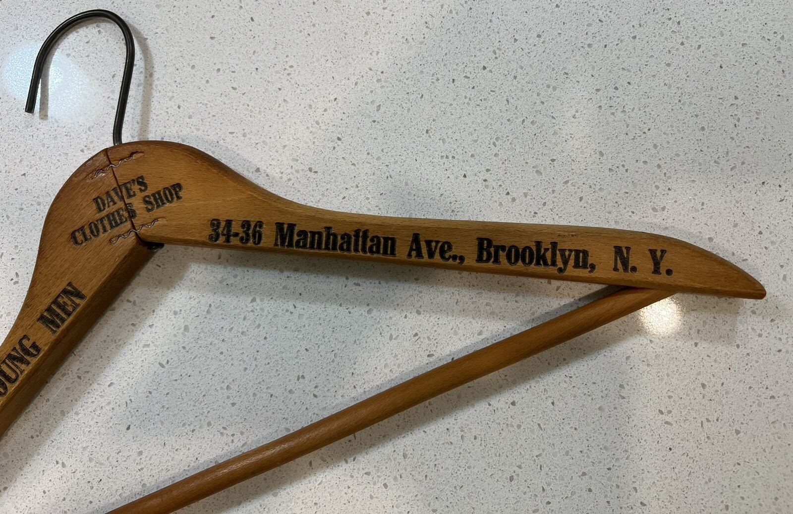 Dave’s Clothes Shop Brooklyn NY NYC New York Hollywood Regency Wooden Hanger