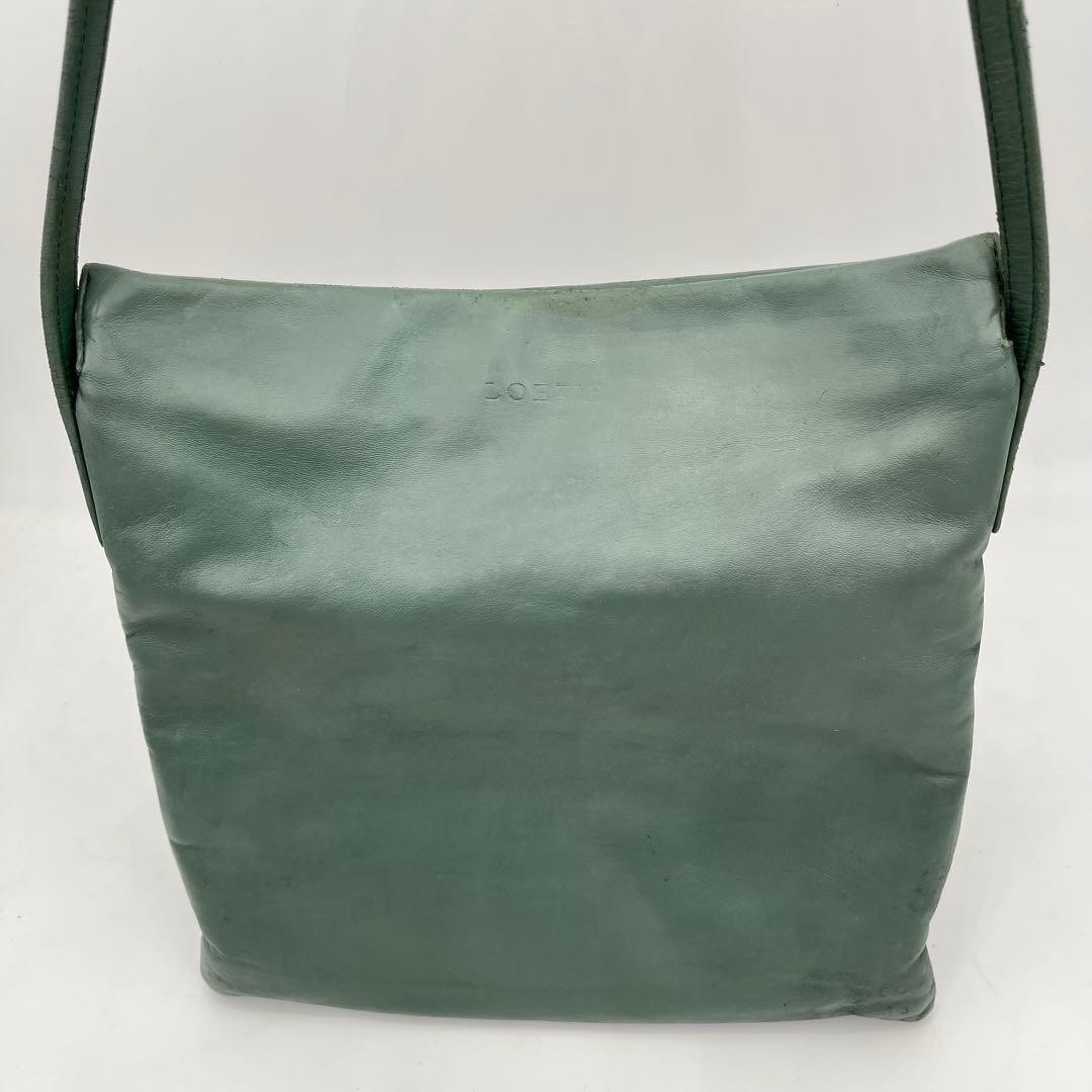 Loewe Anagram One-Shoulder Bag Green Embossed Logo Pouch Japan 069955