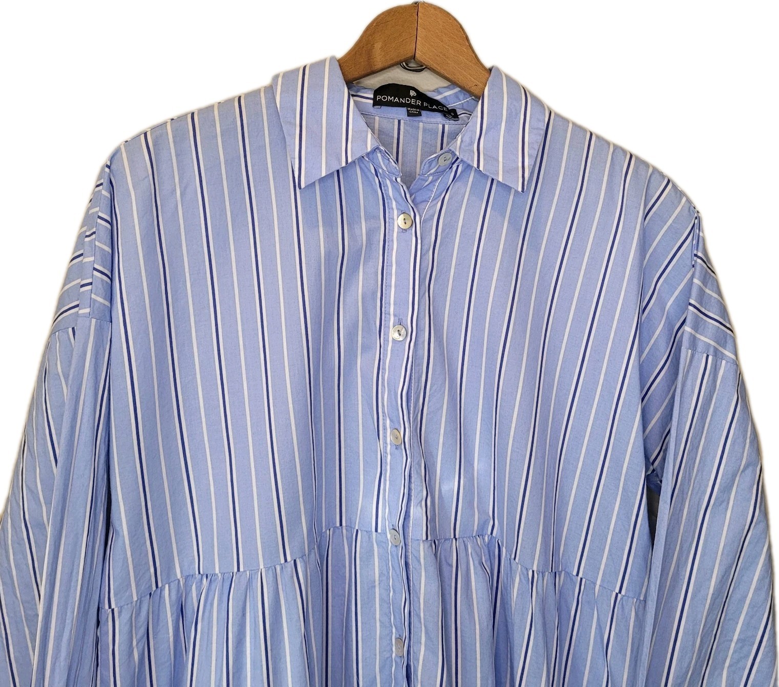 Pomander Place Tuckernuck Pinstripe Shades Of Blue Cara Dress Size Small Preppy