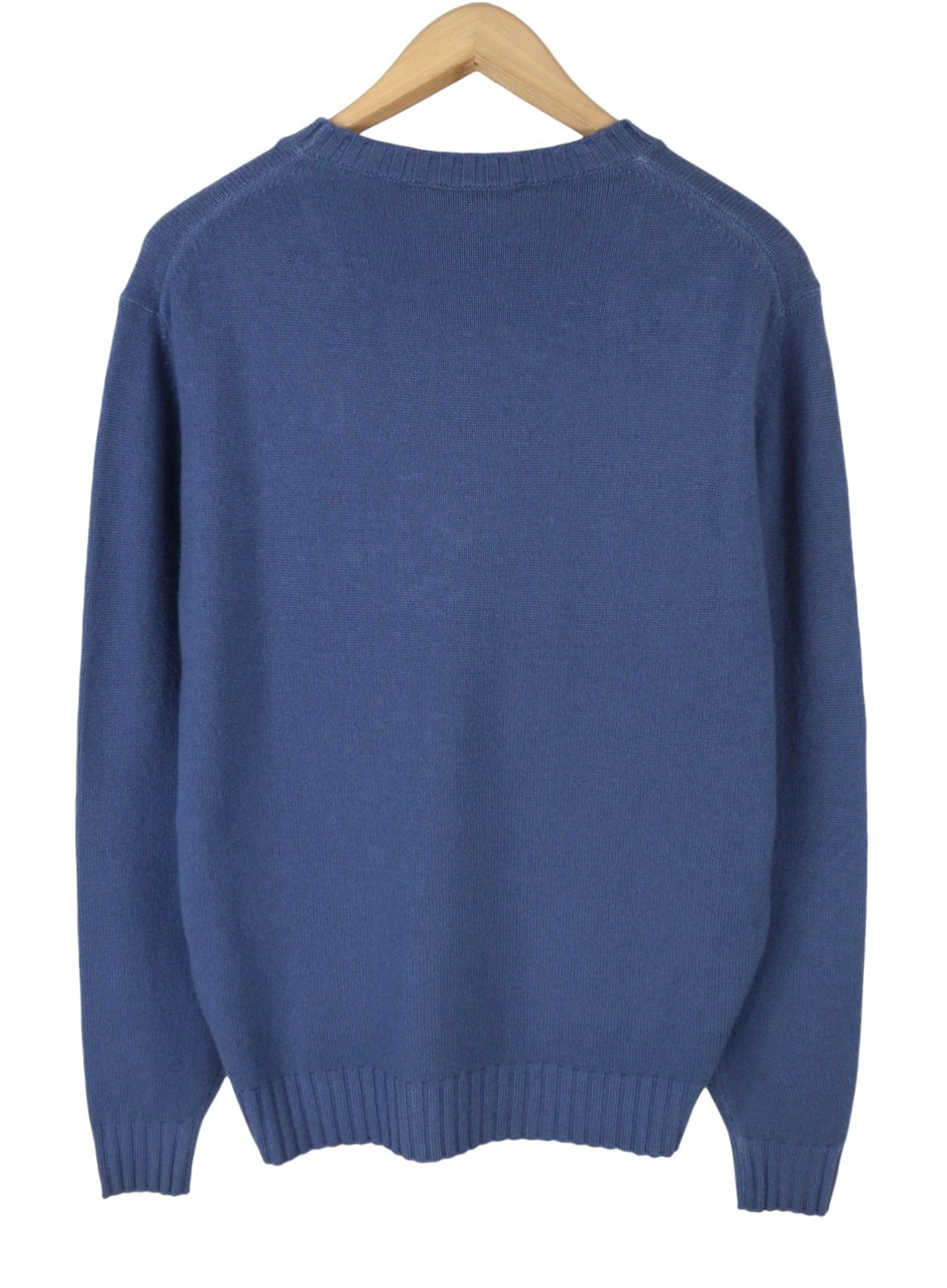 FILIPPO DE LAURENTIIS Men Jumper IT52 L Blue 120s Merino Wool Cashmere Pull On *