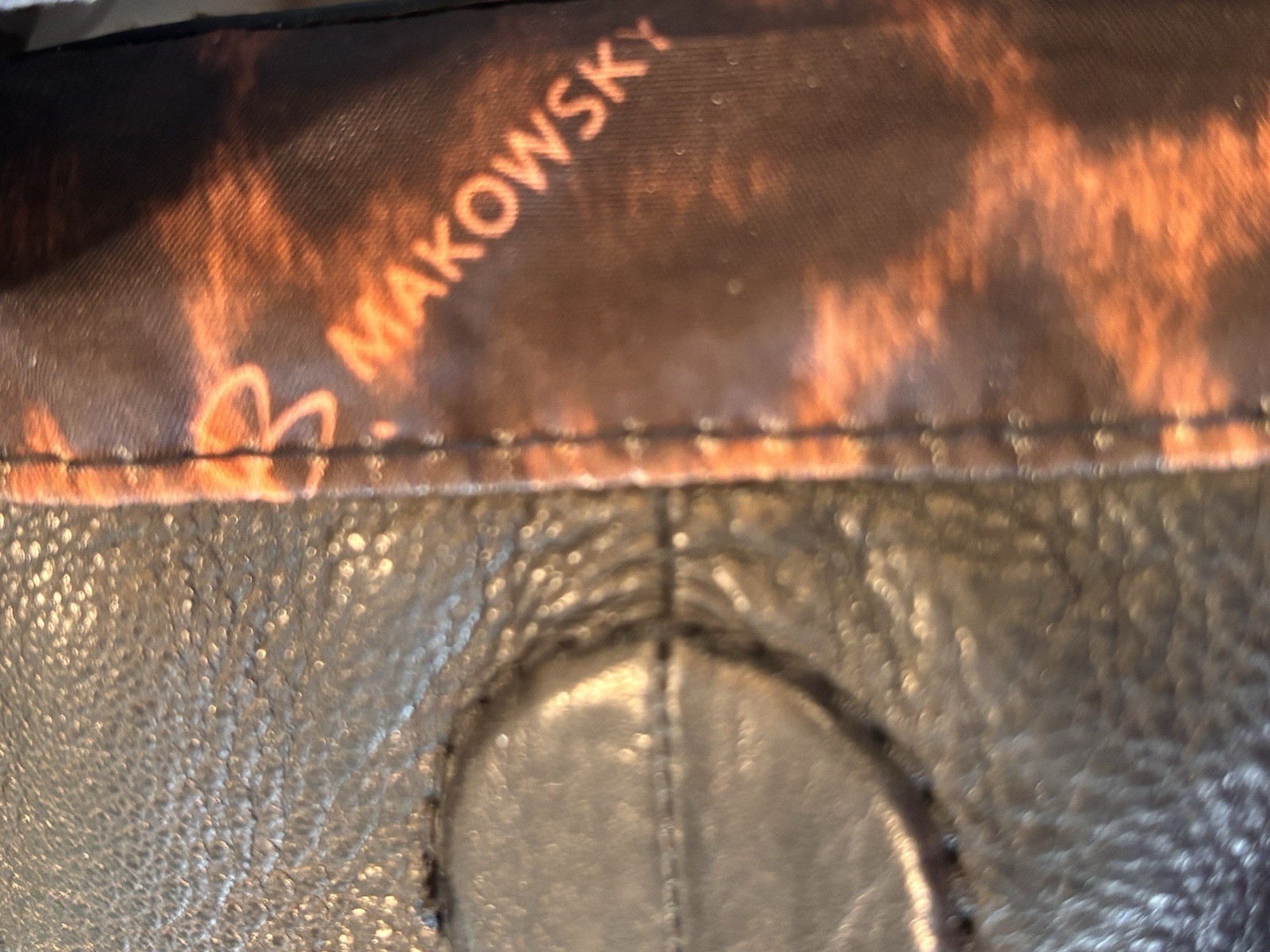 Bruce Makowsky Black Leather Shoulder Bag with Studs