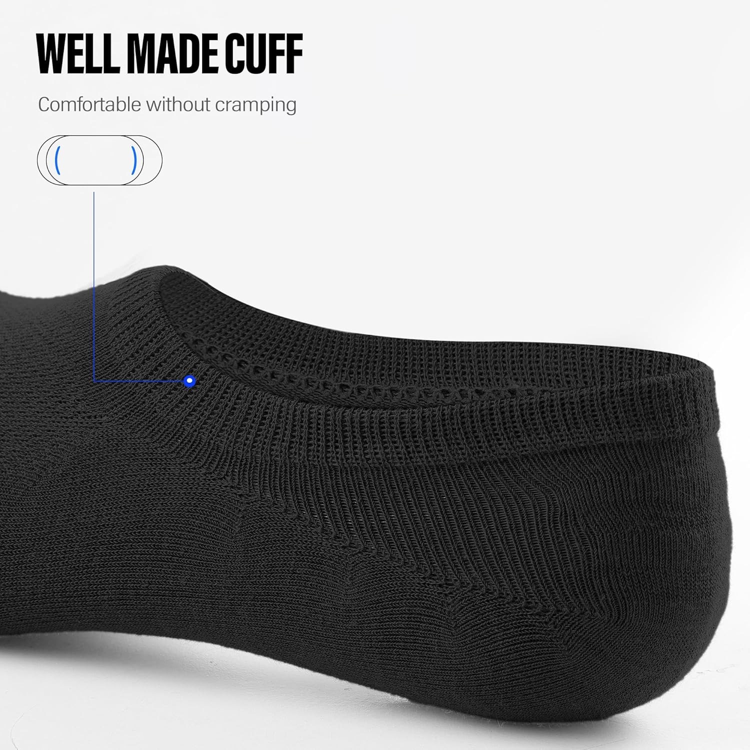 Mens No Show Socks Cotton Thin High Elasticity Low Cut Ankle Socks 6 Pairs