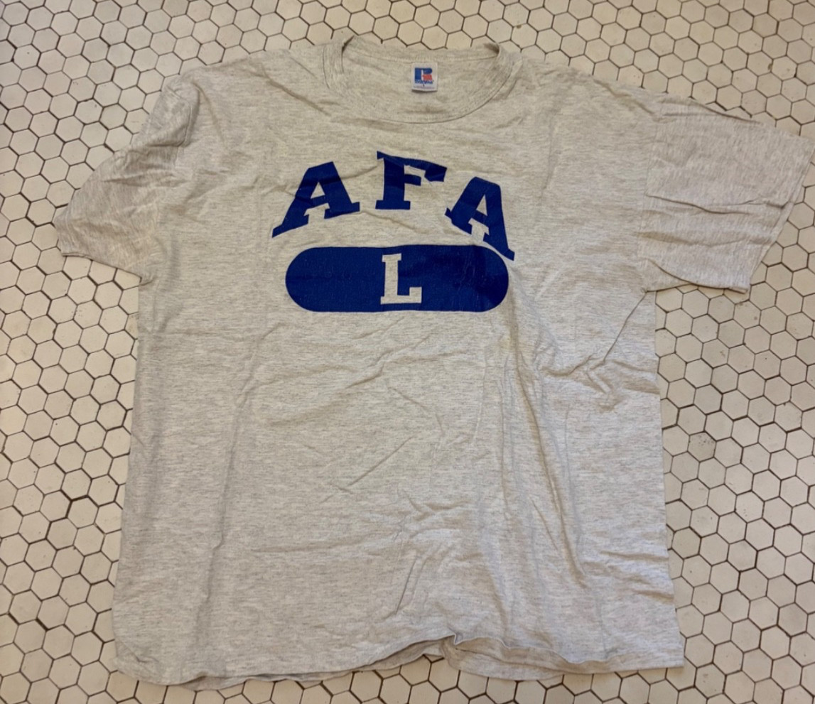 AIR FORCE ACADEMY TEAM SHIRT LARGE SZ VINTAGE USED MUSCLE JOCK GEAR