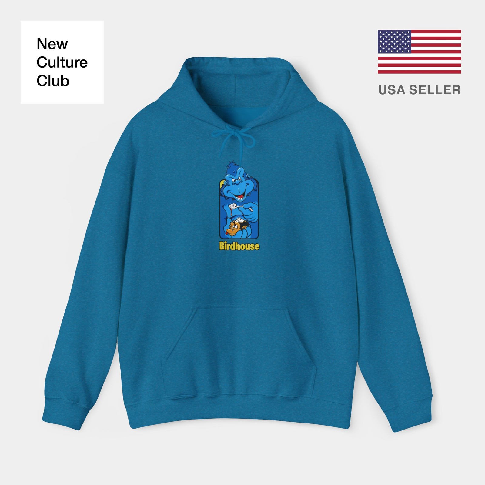 Birdhouse Monkey Brains Berra skateboards Vintage Classic Skate Hoodie Print