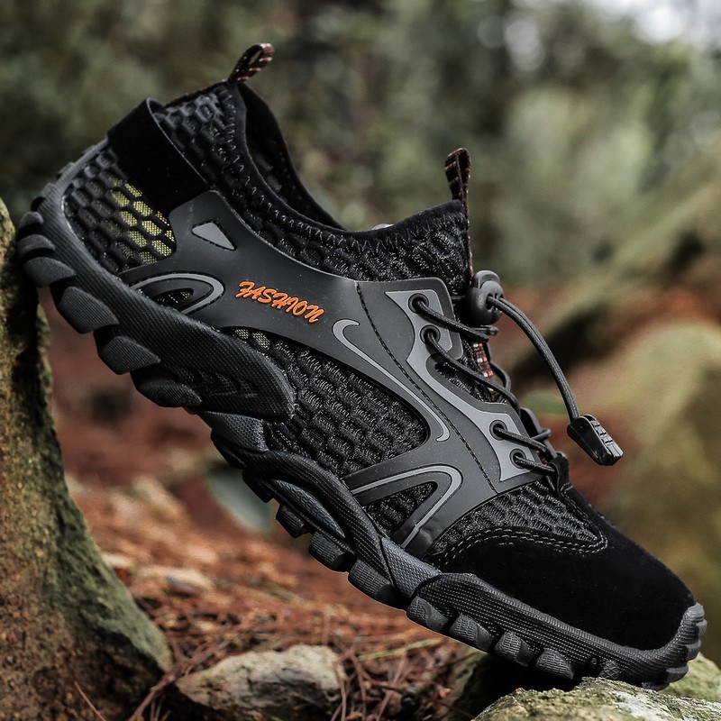 Amphibious Hiking Shoes Mens Quick Drying Water Shoes Outdoor Mesh Walking Shoes