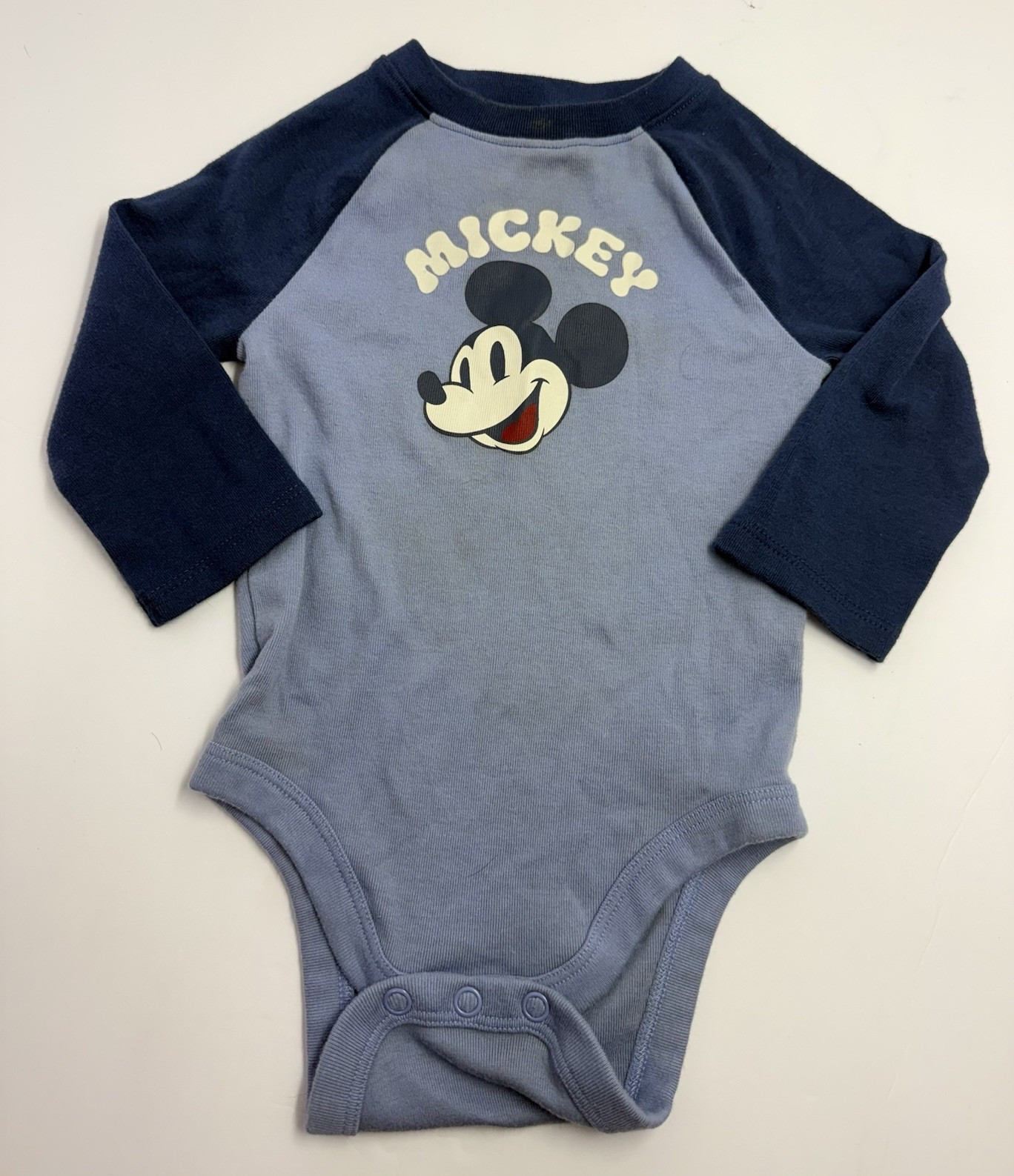 Disney Jumping Beans Mickey Mouse Blue/Navy Long Sleeve Bodysuit 9M