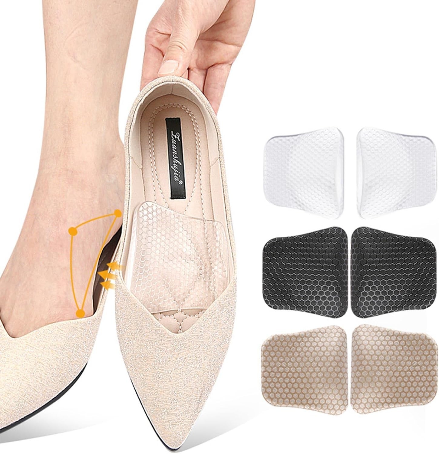 Comfortable Arch Support Inserts for Sandals & Sneakers – 3 Multicolor Pairs