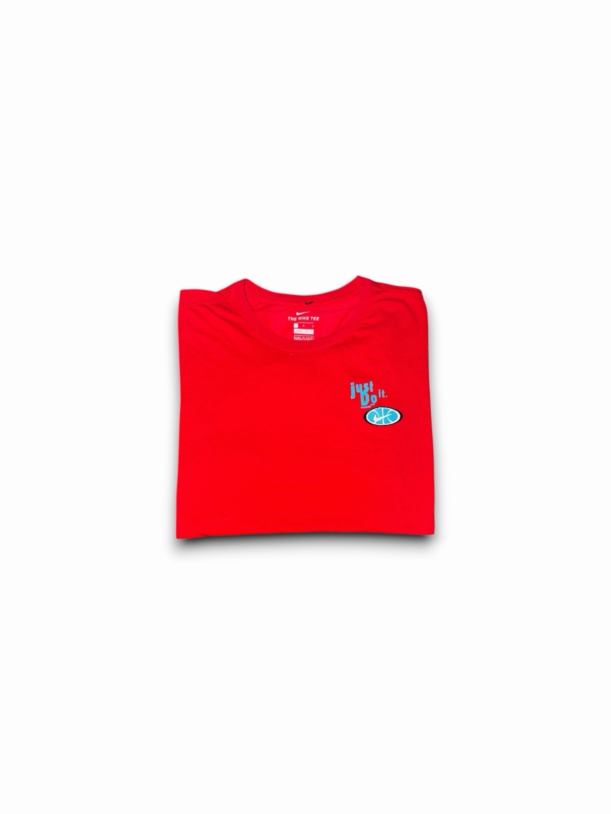 The Nike tee sportswear just do it dri-fit shirt red men’s large