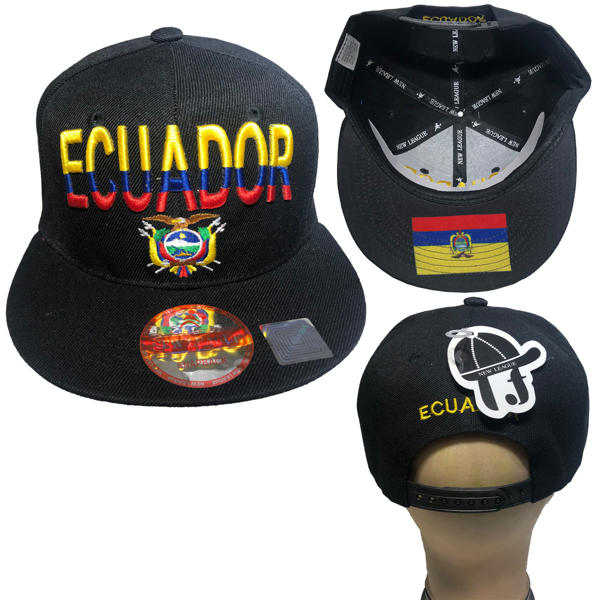 ECUADOR Team color 3D Embroidered Snapback Adjustable Baseball Cap Hats LOT 1-12