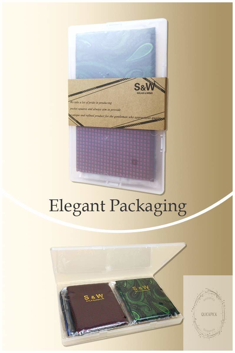 5 Pieces Assorted Mens Silk Pocket Square Handkerchiefs Set Lot