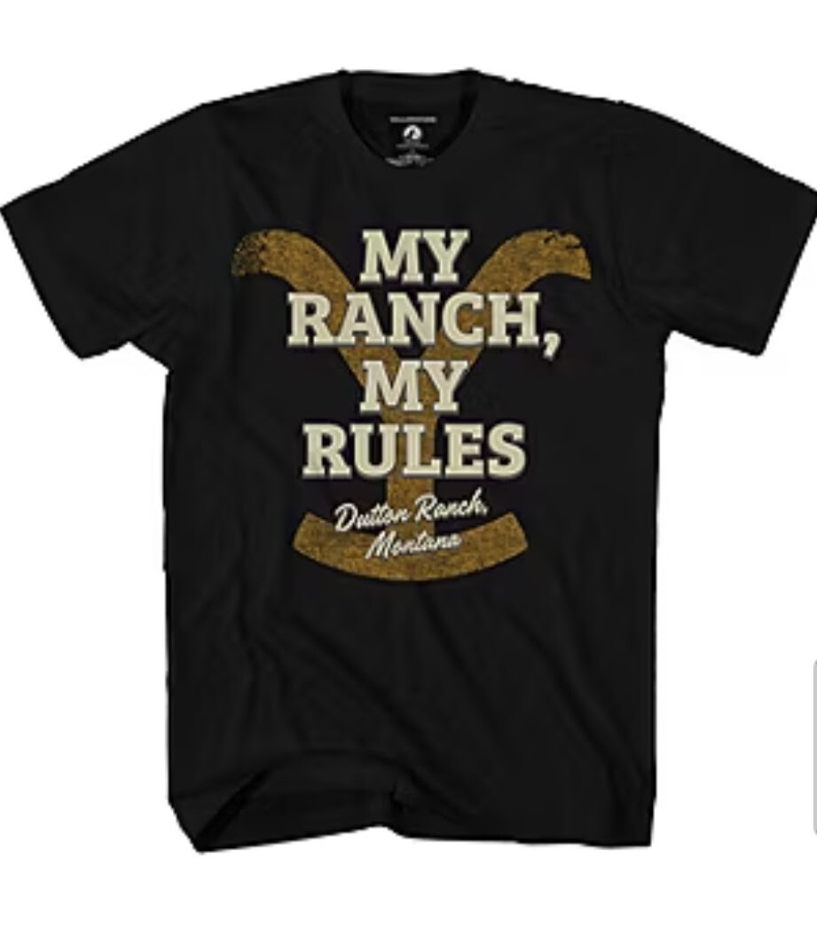 Graphic T-Shirt Yellowstone Men’s Big & Tall 1XLT, 2XLT, 5XL Black Cotton Blend